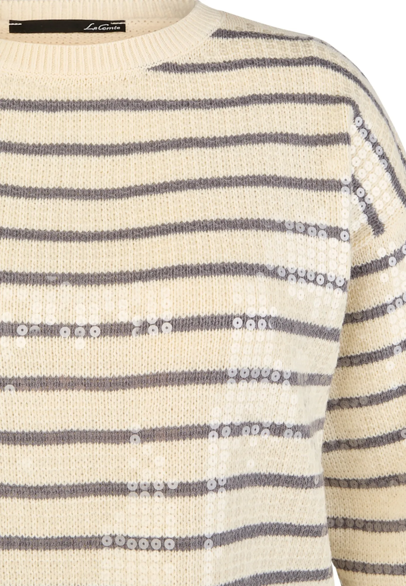Pullover mit Streifen und Pailletten