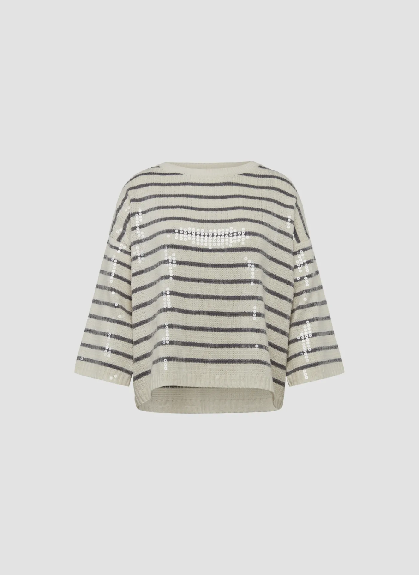 Pullover mit Streifen und Pailletten