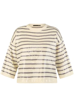 Pullover mit Streifen und Pailletten