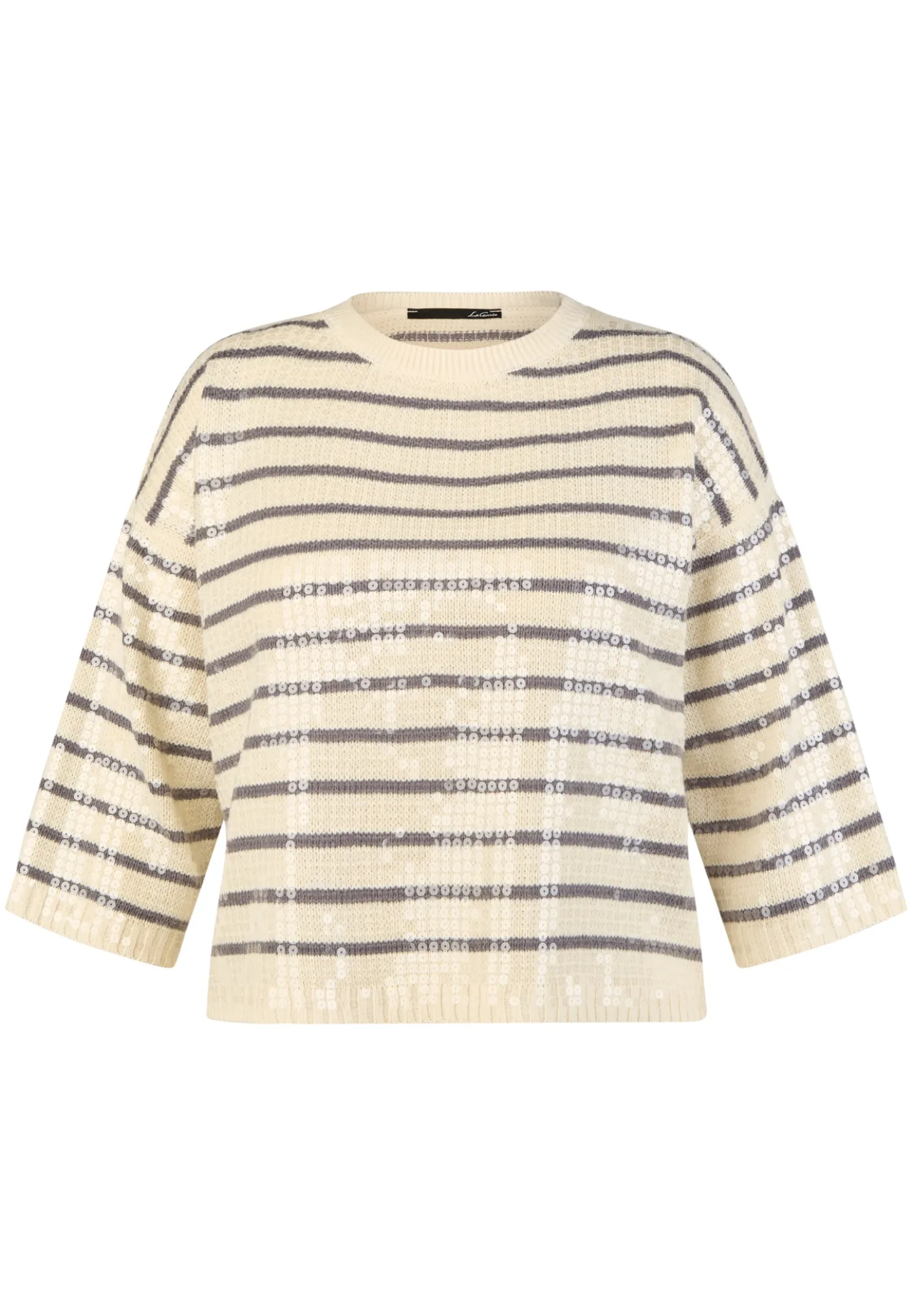 Pullover mit Streifen und Pailletten