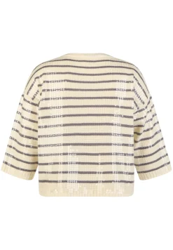 Pullover mit Streifen und Pailletten