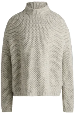 Pullover mit Trichterkragen und Reiskorn-Struktur