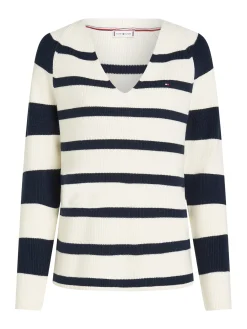 Pullover mit V-Ausschnitt und Perlfangmuster