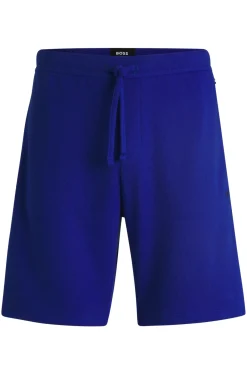 Pyjama-Shorts mit Waffelstruktur und Logo-Stickerei