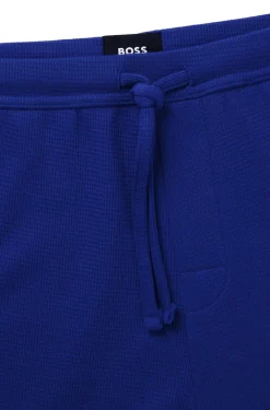 Pyjama-Shorts mit Waffelstruktur und Logo-Stickerei