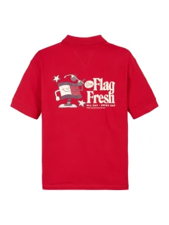 Regular Fit Poloshirt mit Slogan-Print hinten