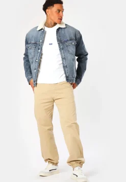 Regular-Fit Jeansjacke mit Innenfutter aus Kunstfell
