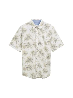 Regular Fit Kurzarmhemd mit Palmen-Print