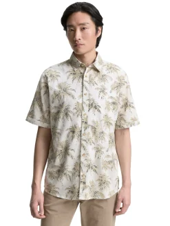 Regular Fit Kurzarmhemd mit Palmen-Print