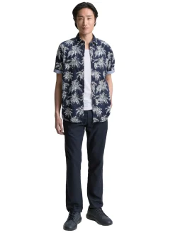 Regular Fit Kurzarmhemd mit Palmen-Print