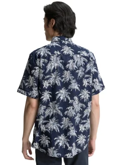 Regular Fit Kurzarmhemd mit Palmen-Print