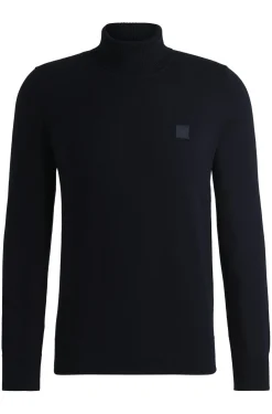 Regular-Fit Rollkragenpullover aus Baumwolle mit Kaschmir