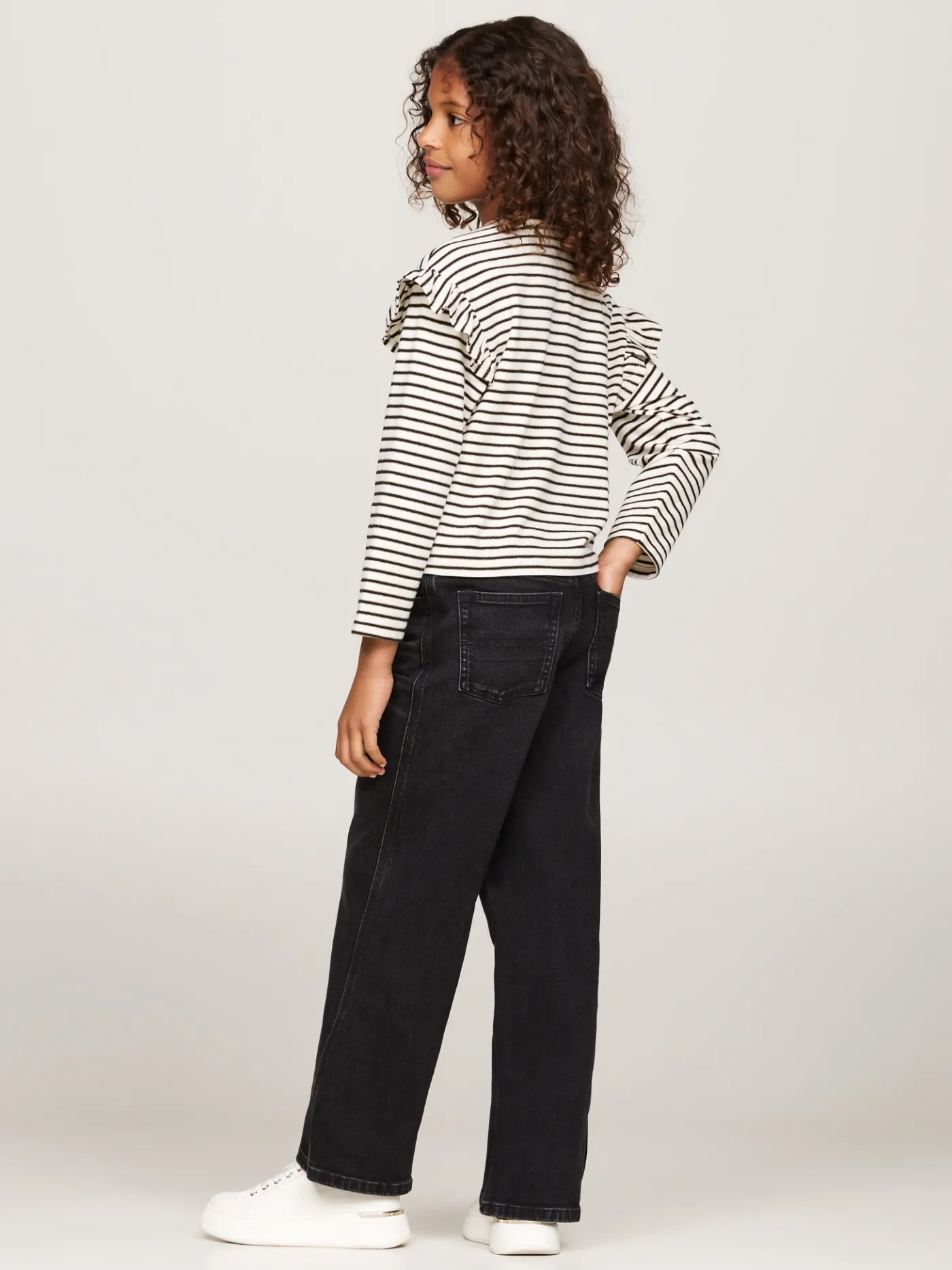 Relaxed Fit Langarmshirt mit Metallic-Streifen