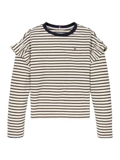 Relaxed Fit Langarmshirt mit Metallic-Streifen