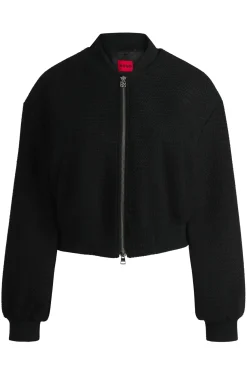 Relaxed-Fit Jacke aus Baumwoll-Mix mit Bouclé-Struktur