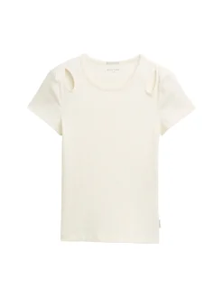Ripp T-Shirt mit Cut-Outs