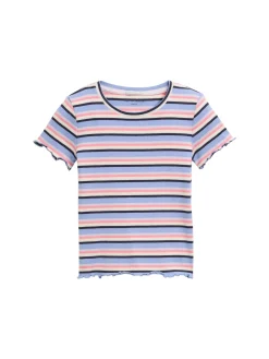 Ripp T-Shirt mit Streifenmuster