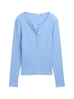 Ripp Henley Langarmshirt