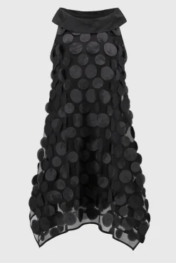 Ärmelloses Trapezkleid mit Punkten in 3D-Optik