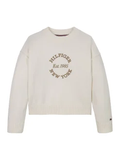 Rundhals-Pullover mit Logo