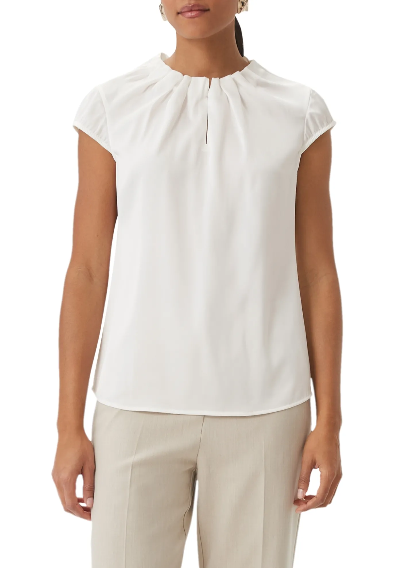 Satinbluse mit Raffung