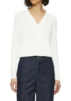 Satin-Blusenshirt mit Blende