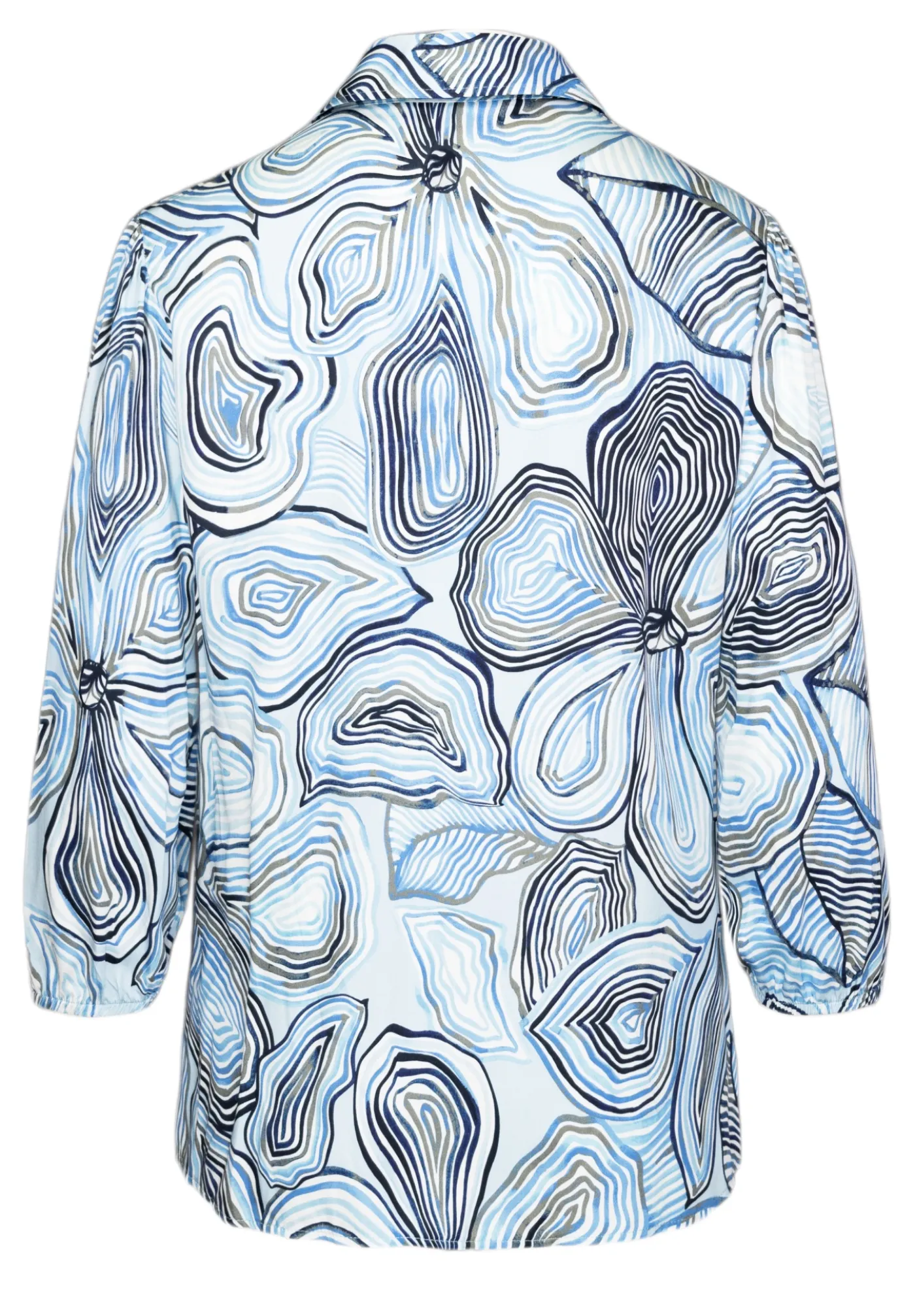 Schicke Druckbluse mit Hemdkragen und kurzer Knopfleiste