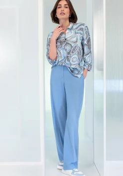 Schicke Druckbluse mit Hemdkragen und kurzer Knopfleiste