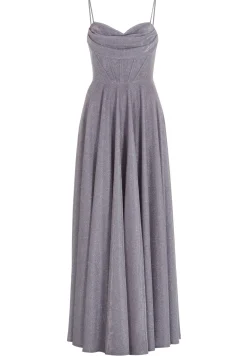 Schimmerndes Abendkleid mit Drapierung