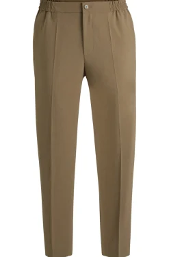 Schmal geschnittene Hose aus knitterarmem Melange-Gewebe