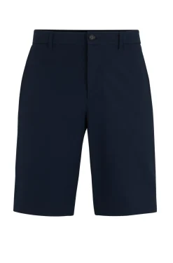 Schmal geschnittene Shorts aus dehnbarer Popeline