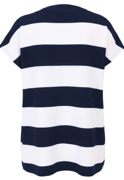 Shirt-Pulli mit breitem Ringel und Motivprint