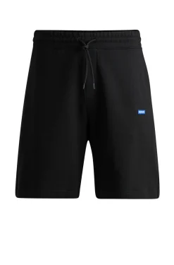 Shorts aus Baumwoll-Terry mit Tunnelzug und blauem Logo-Label