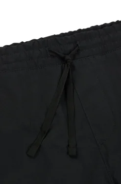 Shorts aus strukturierter Baumwolle mit Tunnelzug und Logo-Aufnäher
