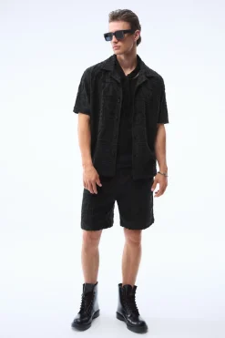Shorts mit Frottee Muster