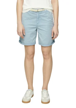 Shorts mit geflochtenem Gürtel und Garment Dye