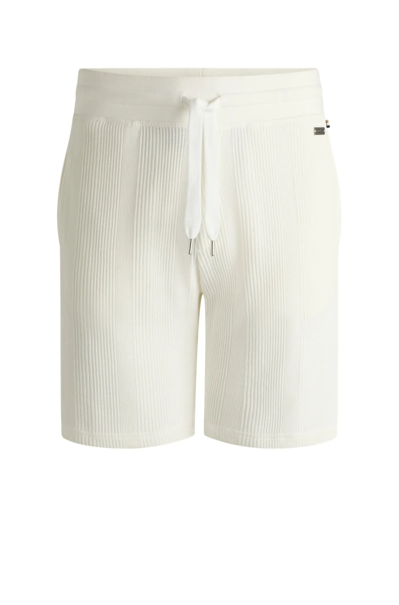 Shorts mit Streifenstrucktur aus Baumwollemix