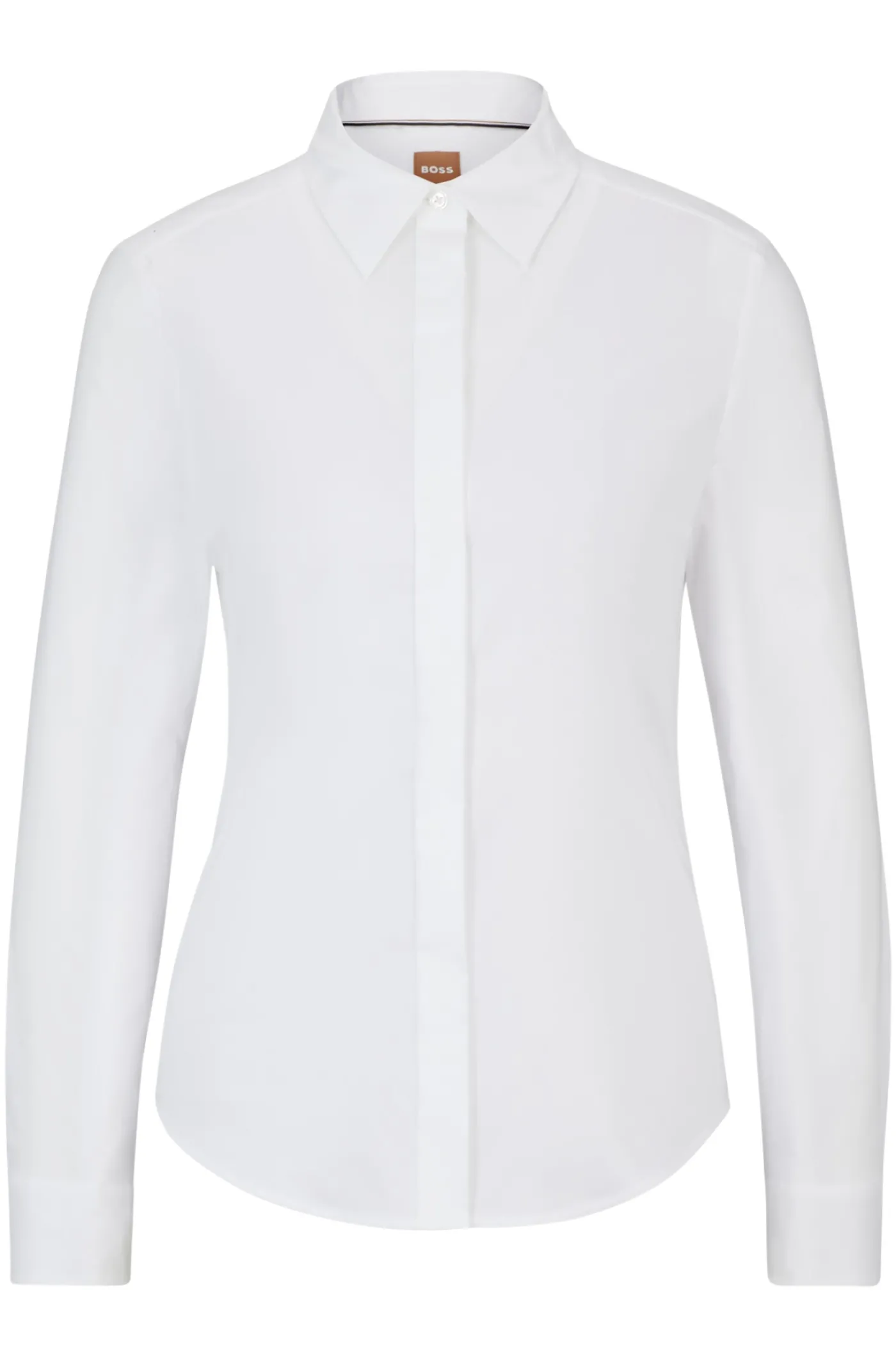 Slim-Fit Bluse aus Baumwoll-Mix mit Popeline-Struktur