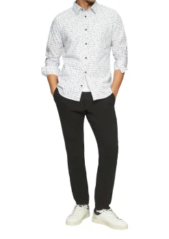 Slim Fit: Gemustertes Hemd aus Popelin