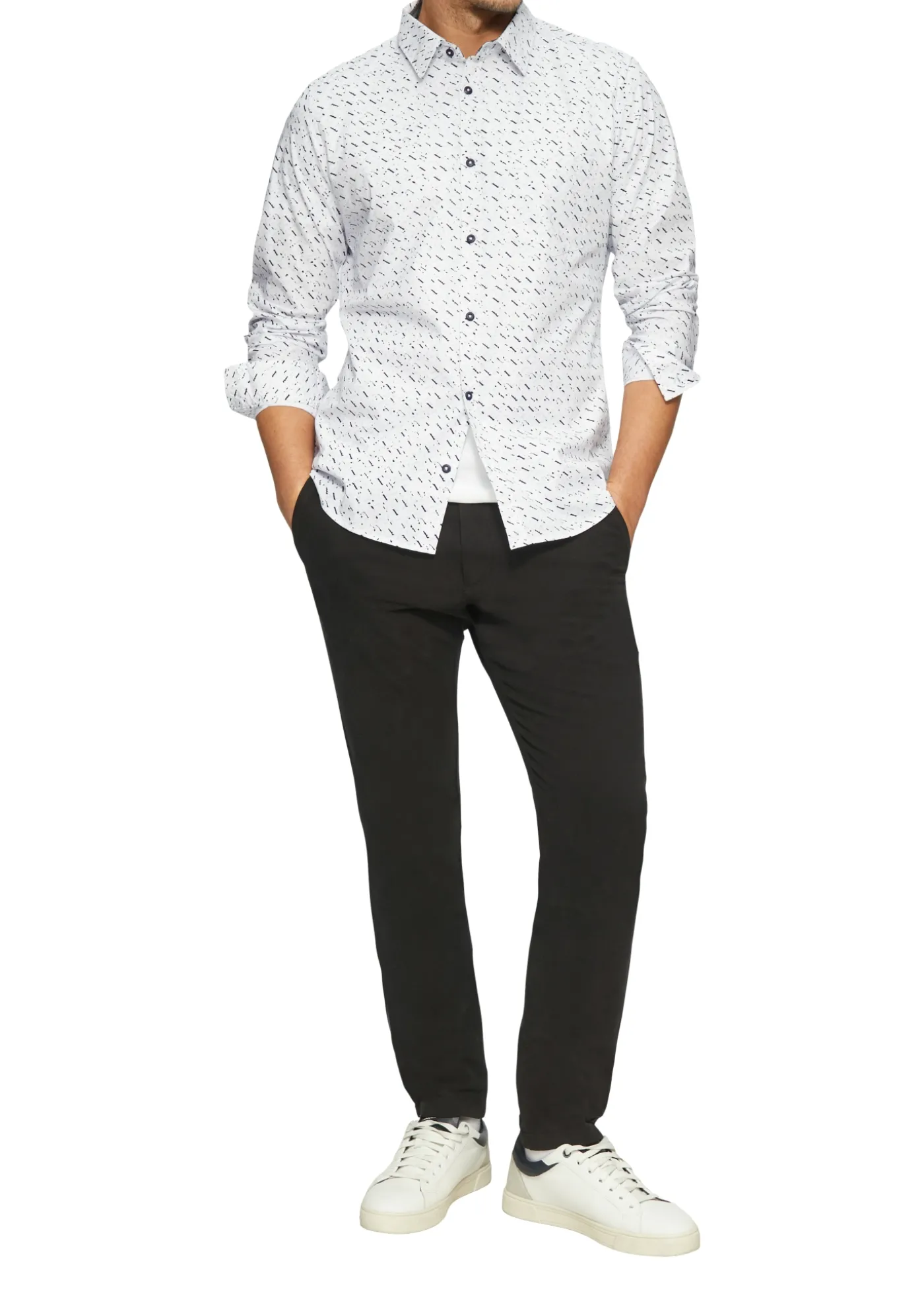 Slim Fit: Gemustertes Hemd aus Popelin