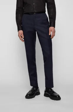 SLIM-FIT SMOKING-HOSE AUS SCHURWOLL-SERGE