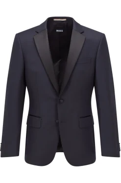 SLIM-FIT SMOKING-JACKETT AUS SCHURWOLL-SERGE