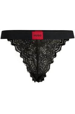 Slip aus elastischer Spitze mit Logo-Bund