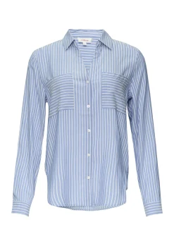 Streifen-Bluse mit Hemdkragen