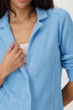 Strickblazer mit Reiskornmuster