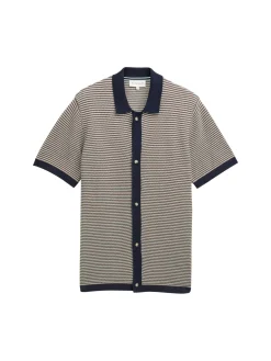 Strick-Poloshirt aus Baumwolle