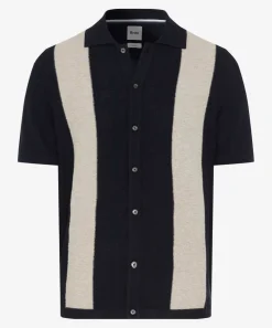 Strickpoloshirt mit Streifen