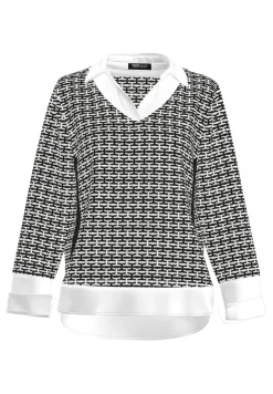 Strickpullover mit aufgesteppten Seitenstreifen