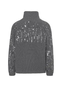Strickpullover mit Pailletten