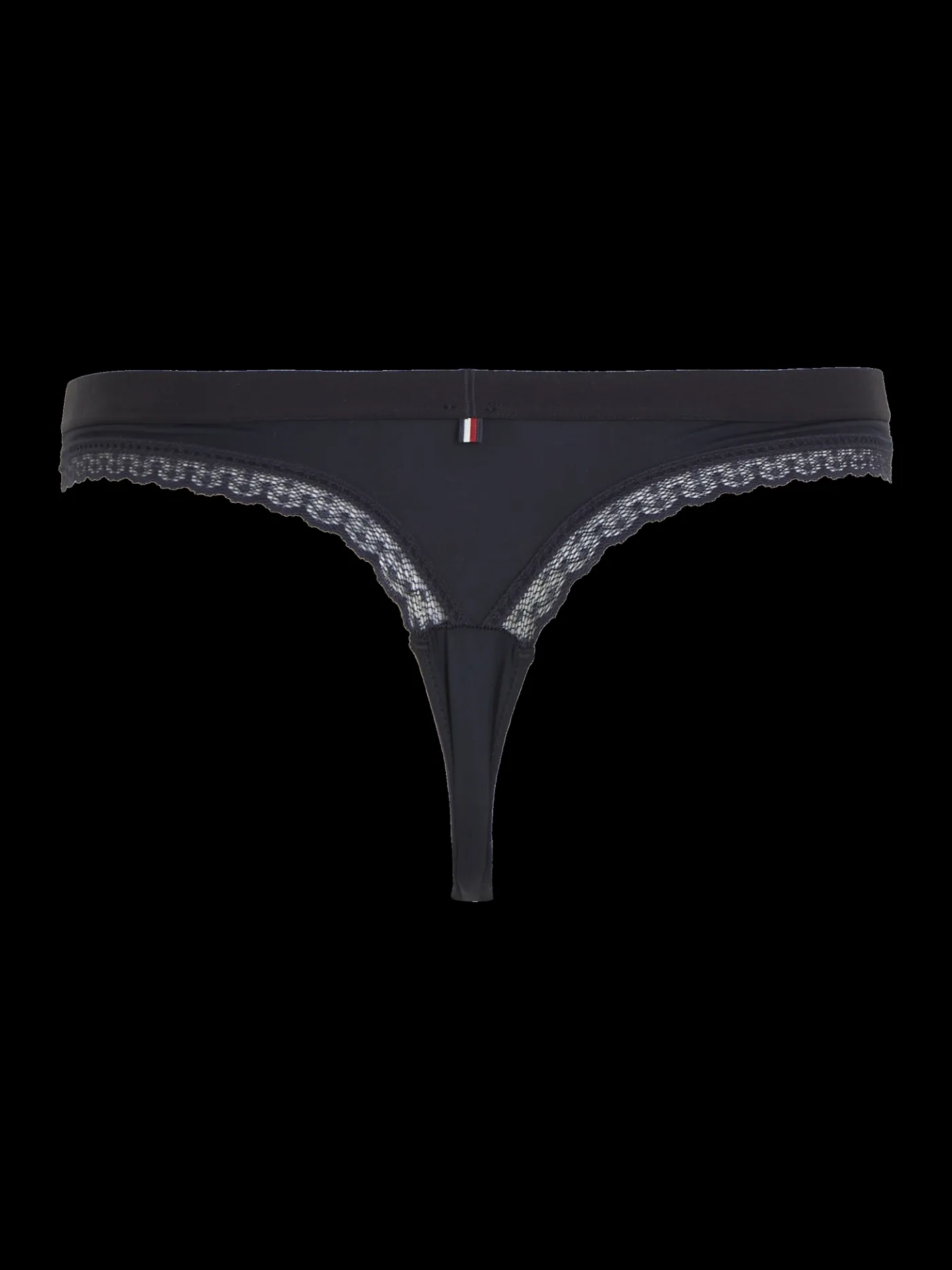 String mit Spitze und gleichfarbigem Logo